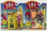 CAPTAIN PLANET CARDED ACTION FIGURE PAIR AND BOXED VEHICLE.