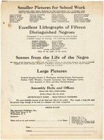 DOUGLASS, WASHINGTON, DUNBAR PICTURES OF DISTINGUISHED NEGROS SALES FLYER.