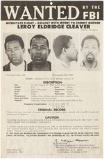 CIVIL RIGHTS BLACK PANTHER PARTY: WANTED BY THE FBI LEROY ELDRIDGE CLEAVER.