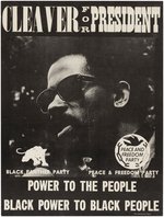 CLEAVER FOR PRESIDENT BLACK PANTHER PARTY "BLACK POWER" 1968 CAMPAIGN POSTER.