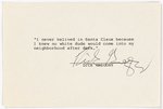 DICK GREGORY CIVIL RIGHTS SIGNED CHRISTMAS NOTE.