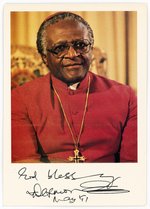 DESMOUND TUTU SOUTH AFRICAN ANGLICAN BISHOP & ANTI-APARTHEID ACTIVIST SIGNED PHOTO.