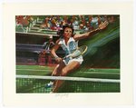 1976 SPORTS ILLUSTRATED SIGNED "LIVING LEGENDS" LITHOGRAPH SIGNED BY TENNIS LEGEND BILLIE JEAN KING.