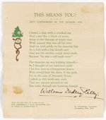 WILLIAM DUDLEY PELLEY CHRISTIAN PARTY CANDIDATE SIGNED CHRISTMAS CARD.