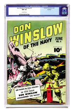 DON WINSLOW OF THE NAVY #4 JUNE 1943 CGC 9.4 OFF-WHITE PAGES ROCKFORD COPY.