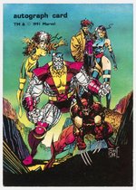 COMIC IMAGES 1991 X-MEN JIM LEE AUTOGRAPH TRADING CARD.