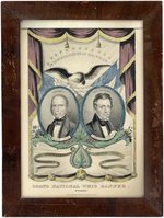 CLAY & FRELINGHUYSEN 1844 CURRIER GRAND NATIONAL BANNER JUGATE PRINT.