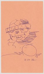 THE THING SKETCH BY WALT SIMONSON ON INDEX CARD.