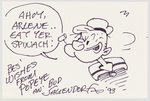 POPEYE HEAD SKETCH SKETCH BY BUD SAGENDORF.