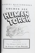 MARVEL MASTERPIECES GOLDEN AGE VOL. 142 HUMAN TORCH SIGNED & SKETCHED BY ALLEN BELLMAN.