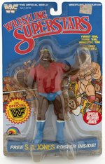 WWF LJN WRESTLING SUPERSTARS SERIES 3 SPECIAL DELIVERY JONES (RED SHIRT VARIETY) CARDED ACTION FIGURE.