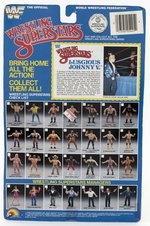 WWF LJN WRESTLING SUPERSTARS MANAGER SERIES 5 "LUSCIOUS" JOHNNY VALIANT CARDED ACTION FIGURE.