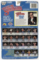 WWF LJN WRESTLING SUPERSTARS MANAGER SERIES 3 MEAN GENE OKERLUND CANADIAN CARDED ACTION FIGURE.