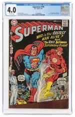 SUPERMAN #199 AUGUST 1967 CGC 4.0 VG (FIRST SUPERMAN VS. FLASH RACE).