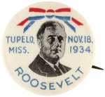 ROOSEVELT TUPELO, MISSISSIPPI RARE 1934 SINGLE DAY EVENT BUTTON.