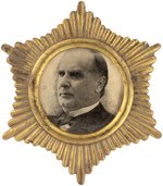 McKINLEY CELLO PORTRAIT SIX POINTED STAR CAMPAIGN HAT PLATE.