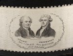 ADAMS & JEFFERSON JULY 4, 1826 MEMORIAL SILK RIBBON HAT BAND.