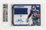 2014 PANINI ROOKIES & STARS ROOKIE JERSEY AUTOGRAPHS #RMOB ODELL BECKHAM JR. /299 BECKETT 8.5 NM-MT+.