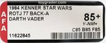 STAR WARS: RETURN OF THE JEDI (1984) - DARTH VADER 77 BACK-A AFA 85+ Y-NM+.