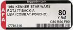 STAR WARS: RETURN OF THE JEDI (1984) - PRINCESS LEIA ORGANA (COMBAT PONCHO) 77 BACK-A AFA 80 Y-NM.