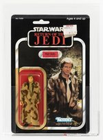 STAR WARS: RETURN OF THE JEDI (1984) - HAN SOLO (IN TRENCH COAT, CAMO LAPEL) 77 BACK-A AFA 85 Y-NM+.