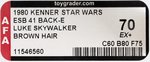 STAR WARS: THE EMPIRE STRIKES BACK (1980) - LUKE SKYWALKER 41 BACK-E AFA 70 EX+ (BROWN HAIR).