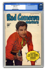 ROD CAMERON WESTERN #1 FEBRUARY 1950 CGC 7.0 OFF-WHITE TO WHITE PAGES.