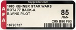 STAR WARS: RETURN OF THE JEDI (1983) - B-WING PILOT 77 BACK-A AFA 85 NM+.