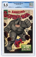 AMAZING SPIDER-MAN #41 OCTOBER 1966 CGC 5.5 FINE- (FIRST RHINO).