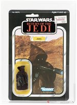 STAR WARS: RETURN OF THE JEDI (1983) - JAWA 65 BACK-A AFA 80 NM (2 BLASTERS, UPSIDE DOWN/CLEAR BLISTER).