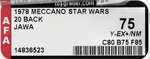 MECCANO STAR WARS (1978) - JAWA 20 BACK (FRENCH SQUARE CARDBACK) AFA 75 Y-EX+/NM.