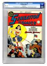 SENSATION COMICS #1 JANUARY 1942 CGC 8.5 OFF-WHITE PAGES.