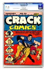 CRACK COMICS #20 JANUARY 1942 CGC 7.0 OFF-WHITE PAGES.