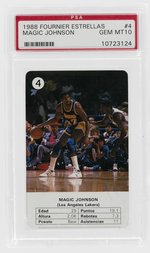 1988 FOURNIER ESTRELLAS #4 MAGIC JOHNSON (HOF) PSA 10 GEM MINT.