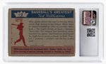 1959 FLEER TED WILLIAMS #2 "TED'S IDOL-BABE RUTH" (HOF) CSG 4 VG/EX.