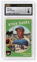 1959 TOPPS #350 ERNIE BANKS (HOF) CSG 6 EX/NM.