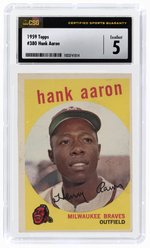 1959 TOPPS #380 HANK AARON (HOF) CSG 5 EXCELLENT.