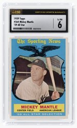 1959 TOPPS #564 MICKEY MANTLE '59 ALL STAR (HOF) CSG 6 EX/NM.