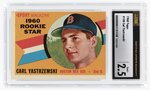 1960 TOPPS #148 CARL YASTRZEMSKI (HOF) ROOKIE CARD CSG 2.5 GOOD+.