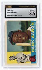 1960 TOPPS #300 HANK AARON (HOF) CSG 3.5 VERY GOOD+.