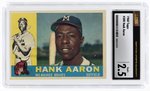 1960 TOPPS #300 HANK AARON (HOF) CSG 2.5 GOOD+.