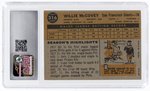 1960 TOPPS #316 WILLIE McCOVEY (HOF) ROOKIE CARD CSG 6 EX/NM.