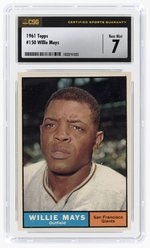 1961 TOPPS #150 WILLIE MAYS (HOF) CSG 7 NEAR MINT.