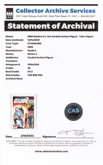 G.I. JOE - TELE-VIPERS SERIES 4/34 BACK FIGURE CAS 85.