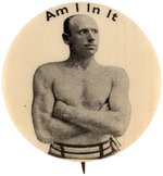 1897 HIGH ADMIRAL CIGARETTE BOXER ROBERT FITZSIMMONS GIVE-AWAY BUTTON.