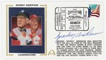 2000 SPARKY ANDERSON (HOF) SIGNED FIRST DAY COVER SILK CACHE "COOPERSTOWN".