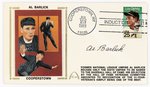 1989 AL BARLICK (HOF) SIGNED FIRST DAY COVER SILK CACHE "COOPERSTOWN".