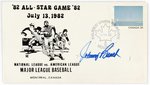 1982 JOHNNY BENCH (HOF) SIGNED FIRST DAY COVER "'82 ALL-STAR GAME".