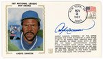 1987 ANDRE DAWSON (HOF) SIGNED FIRST DAY COVER SILK CACHE "1987 NATIONAL LEAGUE MVP AWARD".