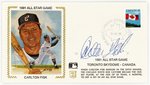 1991 CARLTON FISK (HOF) SIGNED FIRST DAY COVER SILK CACHE "1991 ALL STAR GAME".